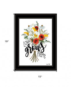 Love Grows Here 5 Black Framed Print Wall Art - Buy JJ's Stuff