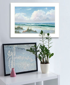 Beach 6 White Framed Print Wall Art - Buy JJ's Stuff