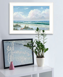 Beach 7 White Framed Print Wall Art - Buy JJ's Stuff
