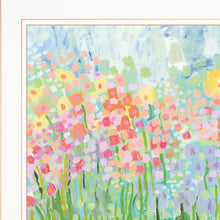Colorful Abstract Field of Flowers White Framed Print Wall Art - Buy JJ's Stuff
