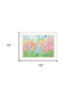 Colorful Abstract Field of Flowers White Framed Print Wall Art - Buy JJ's Stuff