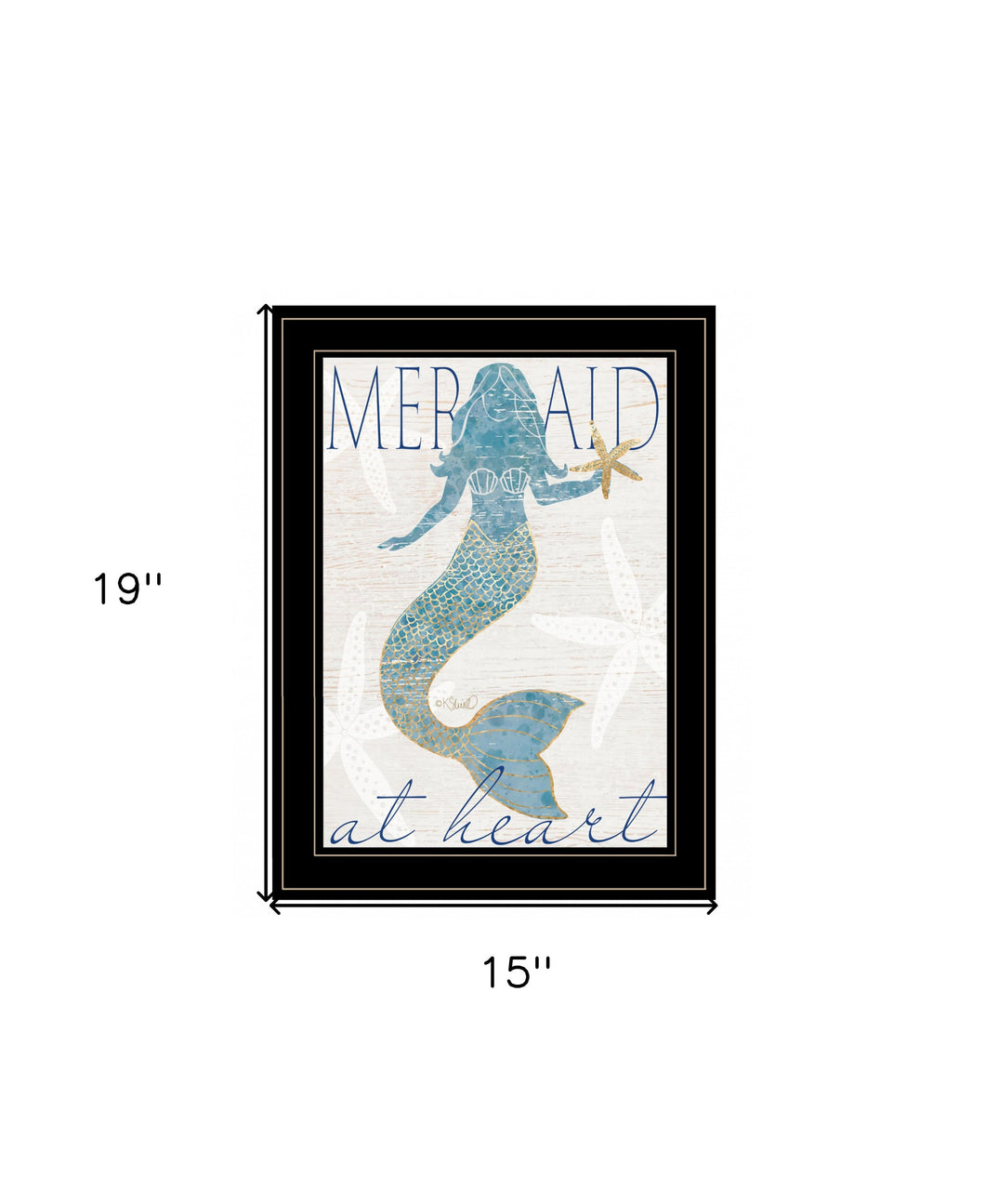 Mermaid At Heart 2 Black Framed Print Wall Art - Buy JJ's Stuff