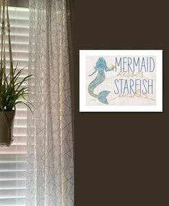 Mermaid Kisses Starfish Wishes 1 White Framed Print Wall Art - Buy JJ's Stuff