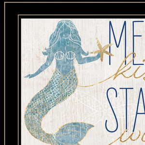 Mermaid Kisses Starfish Wishes 3 Black Framed Print Wall Art - Buy JJ's Stuff
