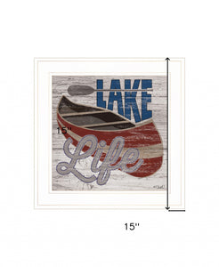Lake Life Canoe 2 White Framed Print Wall Art - Buy JJ's Stuff