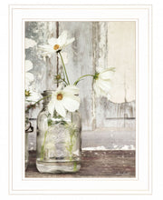 White Blossoms 1 White Framed Print Wall Art