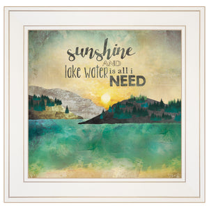 Sunshine And Lake Water 2 White Framed Print Wall Art
