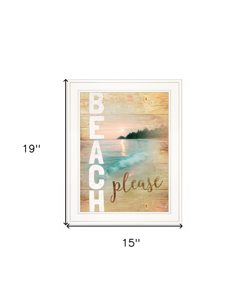 Beach Please 1 White Framed Print Wall Art - Buy JJ's Stuff