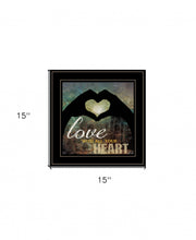 Love With All Your Heart 5 Black Framed Print Wall Art - Buy JJ's Stuff
