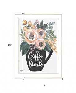 Coffee Break 1 White Framed Print Wall Art - Buy JJ's Stuff