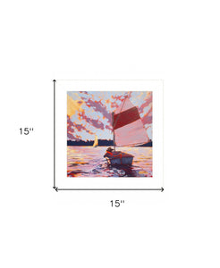 Small Sailboat 1 White Framed Print Wall Art