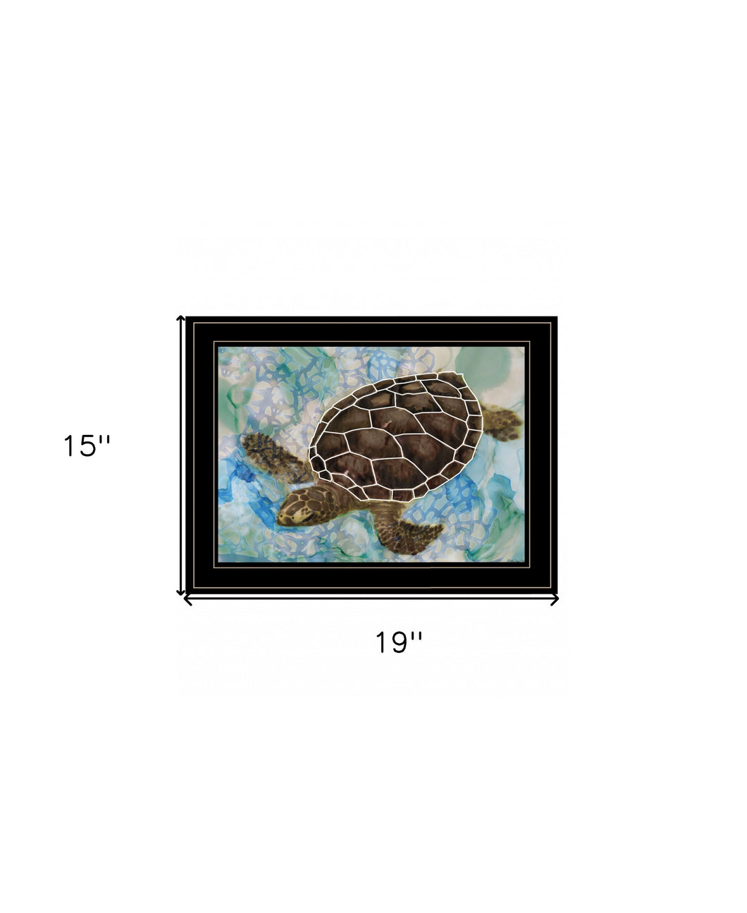 Sea Turtles Collage II 2 Black Framed Print Wall Art - Buy JJ's Stuff