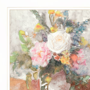Table Bouquet 2 [2] White Framed Print Wall Art