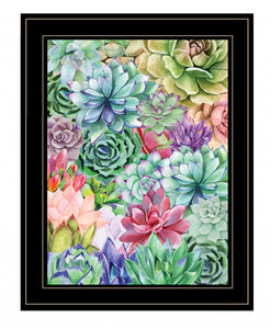Succulents Paradise 3 Black Framed Print Wall Art