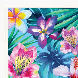 Tropical Flowers 2 White Framed Print Wall Art