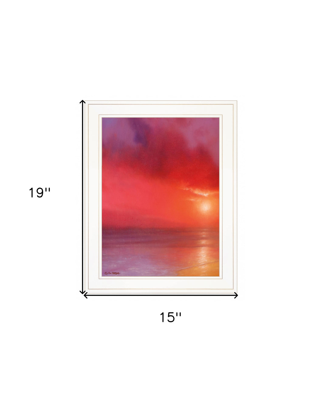 Sunset In Red 2 White Framed Print Wall Art