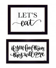 Set Of Two Lets Eat Or Feed Them 3 Black Framed Print Wall Art