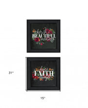 Set Of Two Cherish And Have Faith 1 Black Framed Print Wall Art - Buy JJ's Stuff