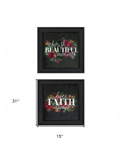 Set Of Two Cherish And Have Faith 1 Black Framed Print Wall Art - Buy JJ's Stuff