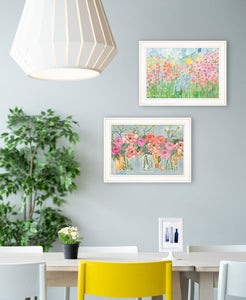 Set Of Two Garden Flowers II 2 White Framed Print Wall Art - Buy JJ's Stuff