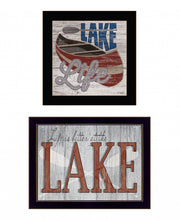 Set Of Two Lake Life Is Better 3 Black Framed Print Wall Art
