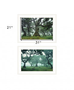Set Of Two Enchanted Forest 1 White Framed Print Wall Art - Buy JJ's Stuff