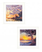 Set Of Two Carmel Beach And Lighthouse 1 White Framed Print Wall Art - Buy JJ's Stuff
