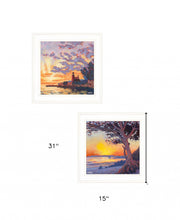 Set Of Two Carmel Beach And Lighthouse 1 White Framed Print Wall Art - Buy JJ's Stuff