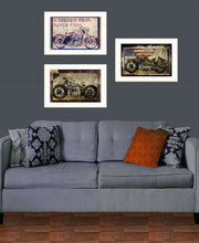 Set Of Three Classical Motorcycle Collection 3-Piece 1 White Framed Print Wall Art - Buy JJ's Stuff