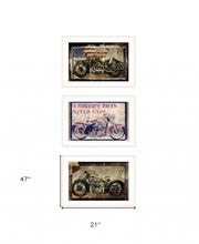 Set Of Three Classical Motorcycle Collection 3-Piece 1 White Framed Print Wall Art - Buy JJ's Stuff