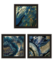 Set Of Three Deep Blue 1 Black Framed Print Wall Art - Buy JJ's Stuff