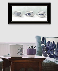 Cups & Saucers 3 Black Framed Print Wall Art - Buy JJ's Stuff