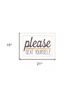 Please Seat Yourself 2 White Framed Print Wall Art - Buy JJ's Stuff