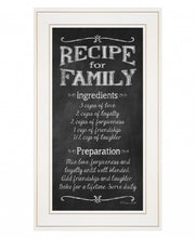 Recipe For Family White Framed Print Wall Art - Buy JJ's Stuff