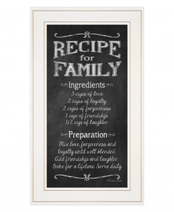 Recipe For Family White Framed Print Wall Art - Buy JJ's Stuff