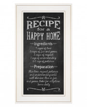 Recipe For A Happy Home 1 White Framed Print Wall Art - Buy JJ's Stuff
