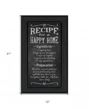 Recipe For A Happy Home 2 Black Framed Print Wall Art - Buy JJ's Stuff