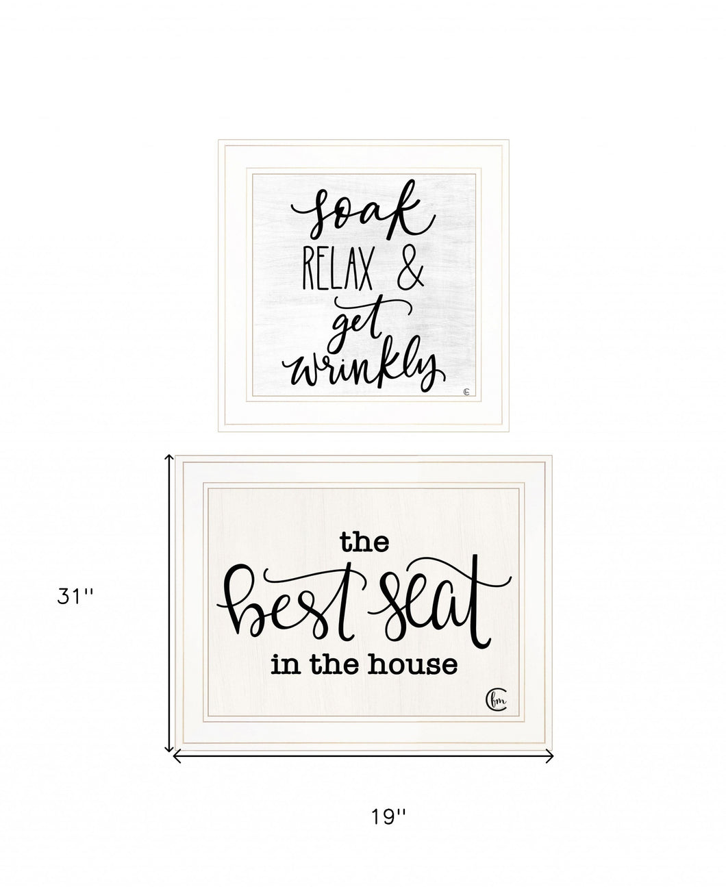 Set Of Two The Best Seat In The House 1 White Framed Print Wall Art