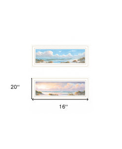 Set Of Two Nautical Boat 1 White Framed Print Wall Art
