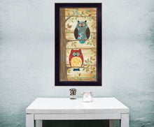 Two Wise Owls Black Framed Print Wall Art