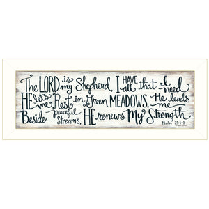 The Lord Is My Shepherd 2 White Framed Print Wall Art