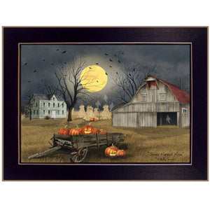Spooky Harvest Moon 1 Black Framed Print Wall Art