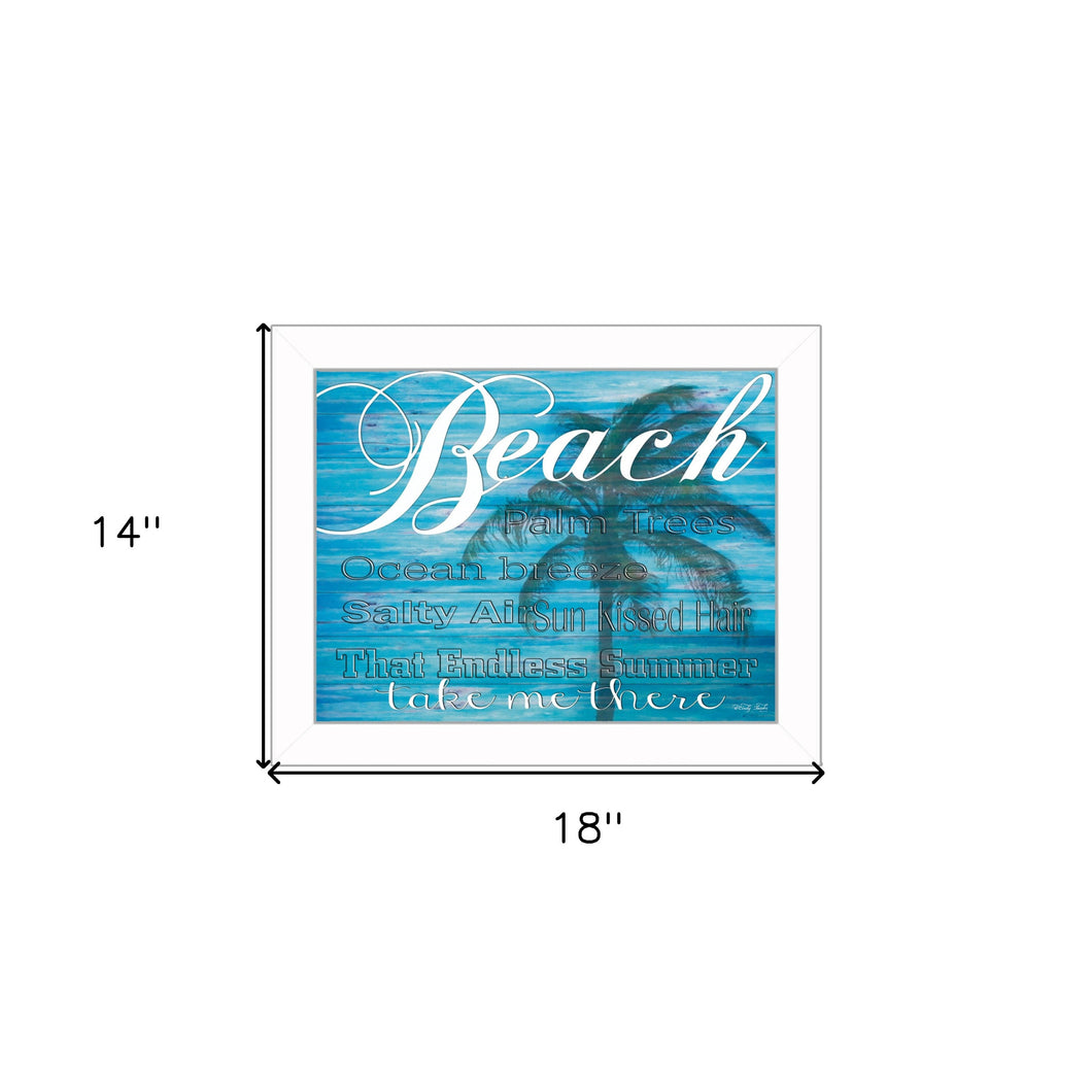Beach Take Me There 2 White Framed Print Wall Art - Buy JJ's Stuff