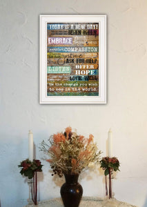 Today Is 1 White Framed Print Wall Art