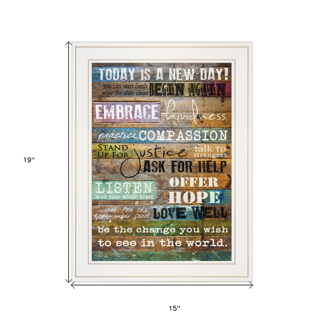 Today Is 1 White Framed Print Wall Art