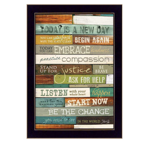 Today Is A New Day 1 Black Framed Print Wall Art