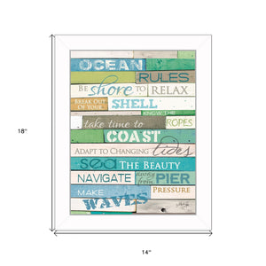 Ocean Rules 2 White Framed Print Wall Art - Buy JJ's Stuff