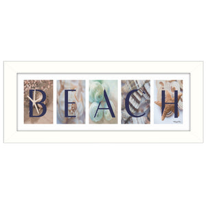 Beach 4 White Framed Print Wall Art - Buy JJ's Stuff