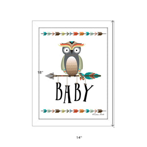 Owl Baby 2 White Framed Print Wall Art - Buy JJ's Stuff
