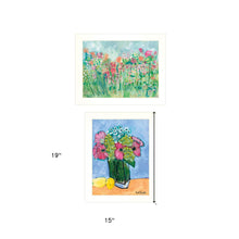 Set Of Two Flower Field Or Bouquet White Framed Print Wall Art - Buy JJ's Stuff